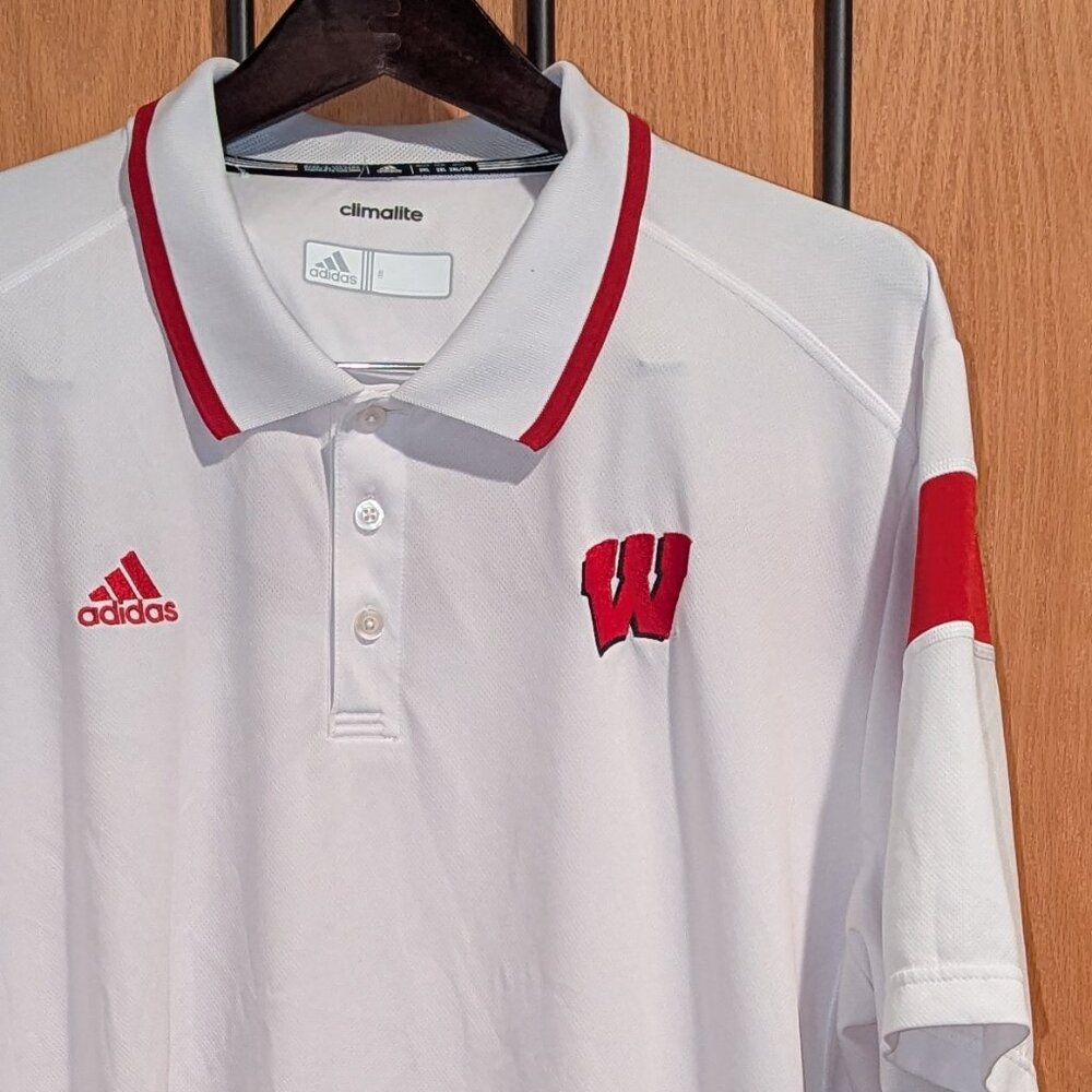 Adidas UW-Madison Climalite Golf/Polo Shirt, Men's 2XL